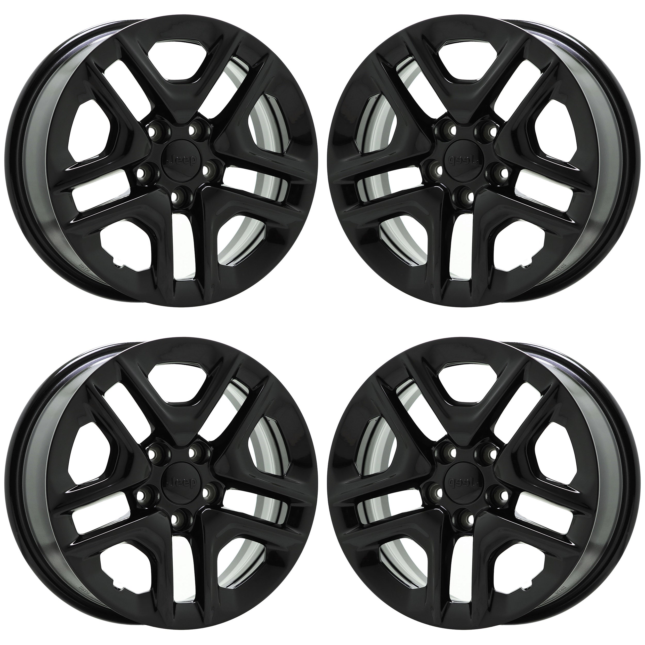 16" Jeep Compass Renegade Gloss Black wheels rims Factory OEM set 9185